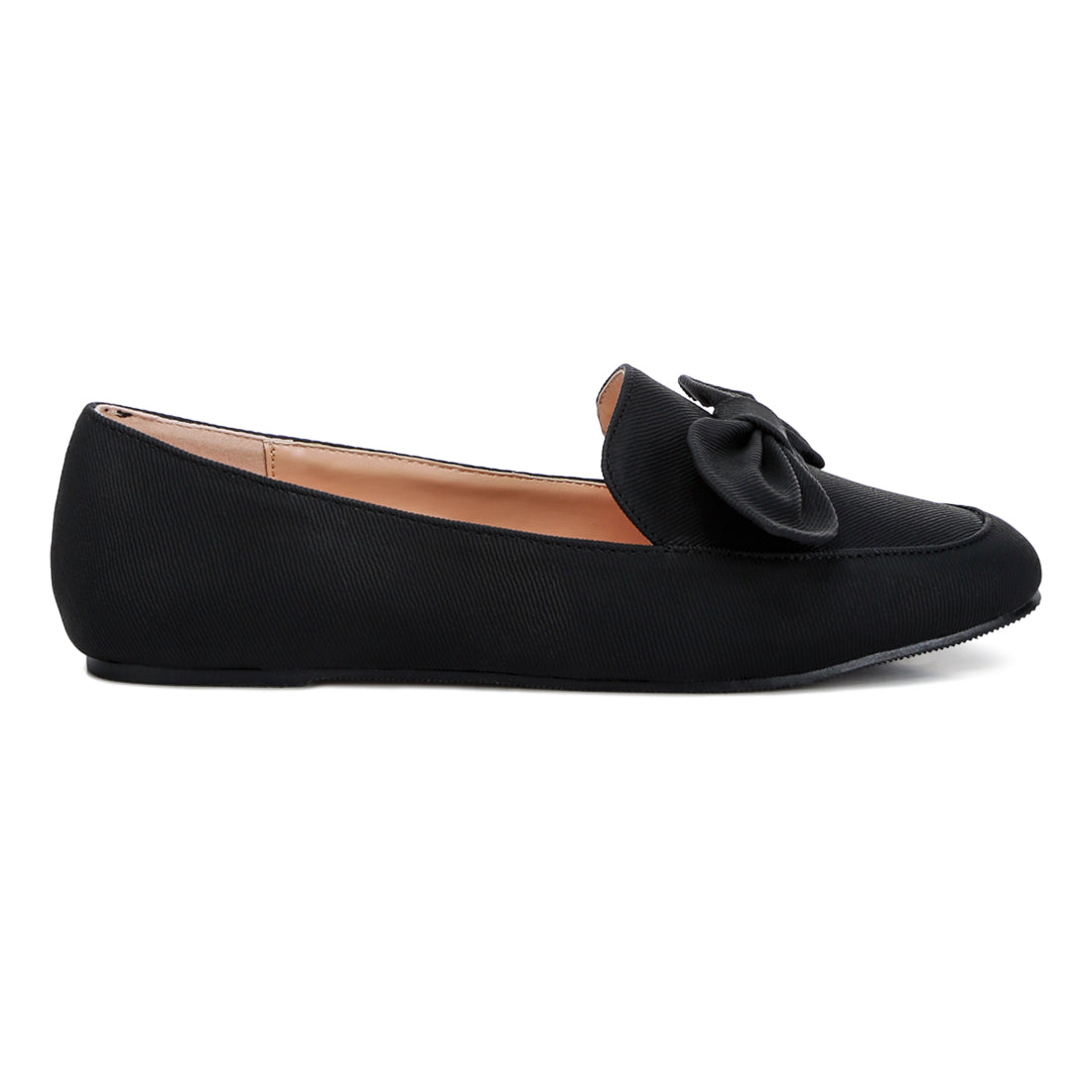 bow embellished loafers#color_black