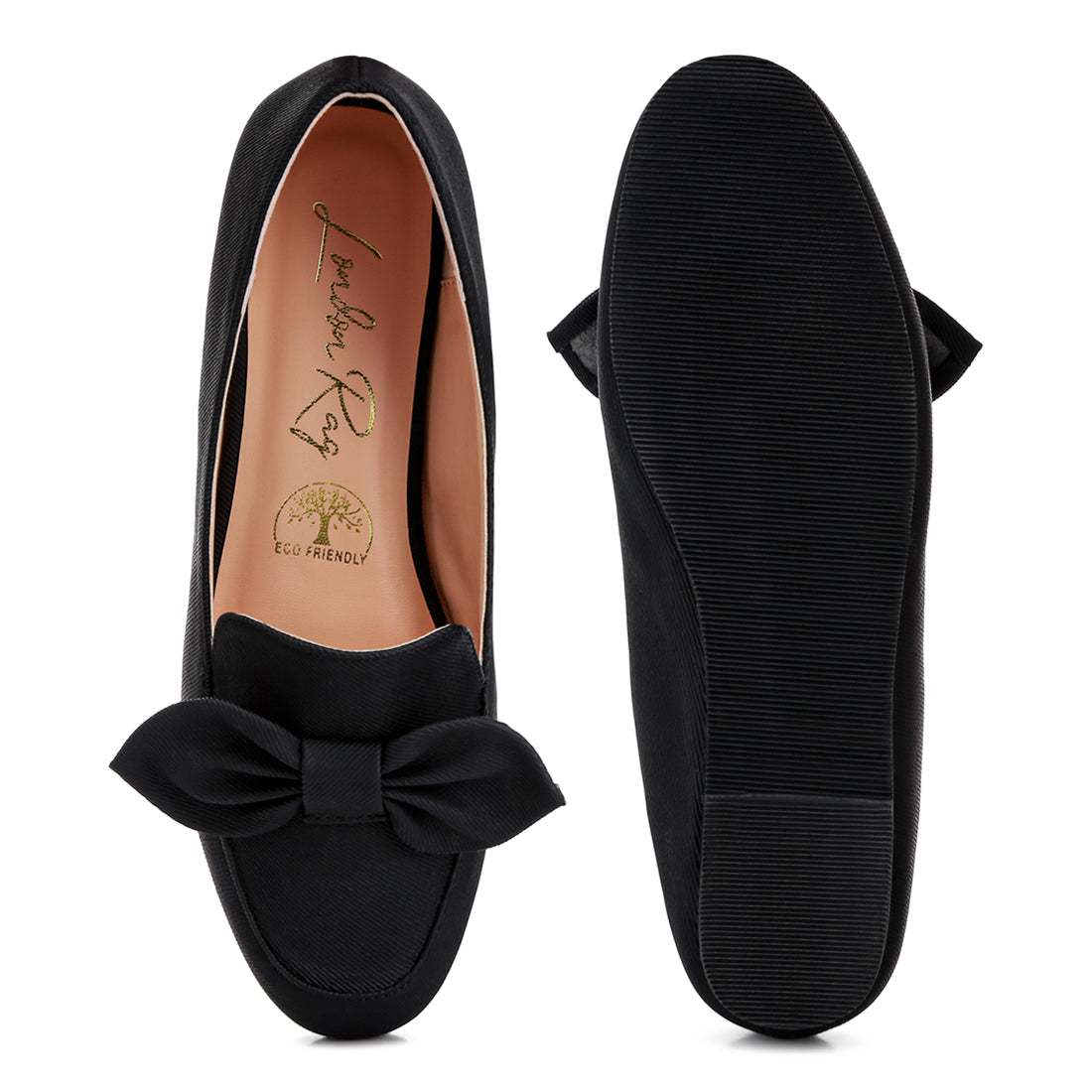 bow embellished loafers#color_black