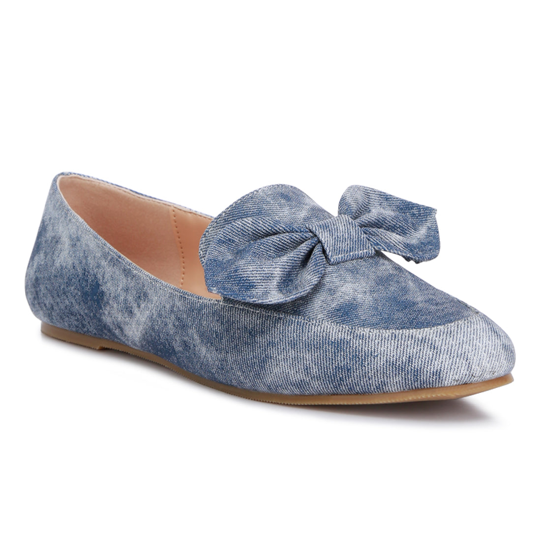 bow embellished loafers#color_blue