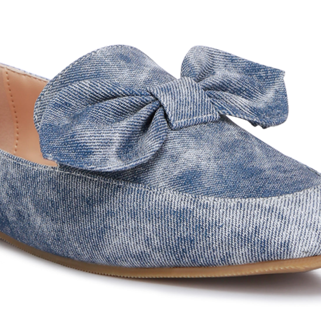 bow embellished loafers#color_blue