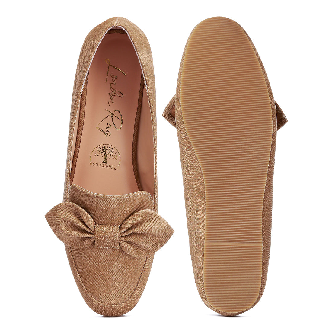 bow embellished loafers#color_tan