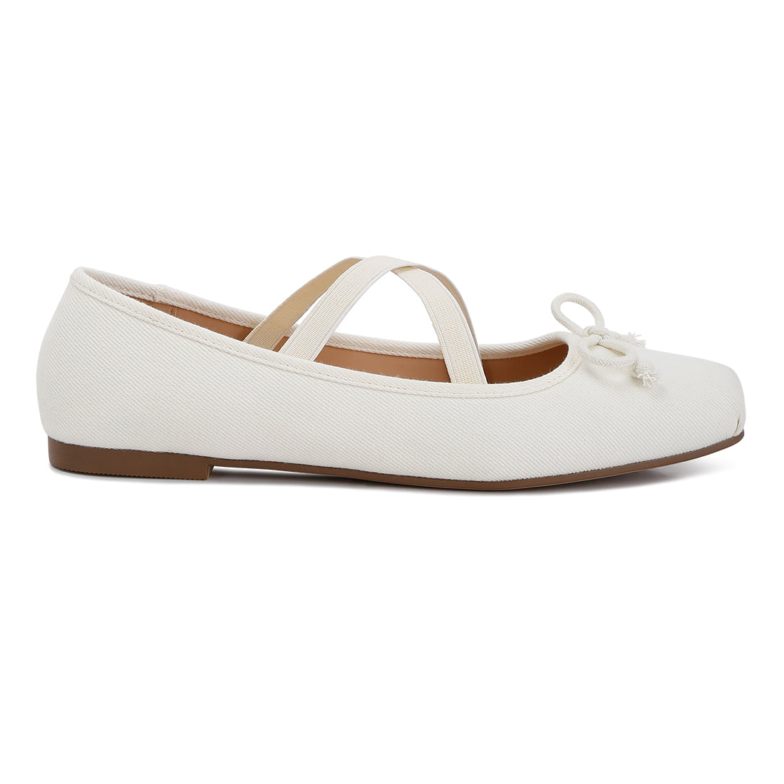 criss cross strap ballet flats#color_beige