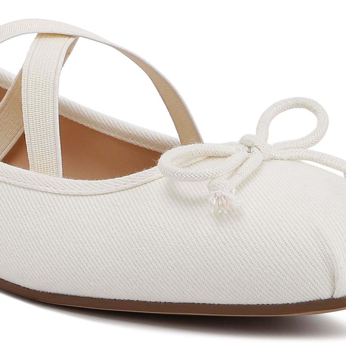 criss cross strap ballet flats#color_beige