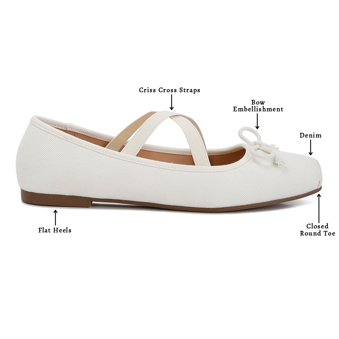 criss cross strap ballet flats#color_beige