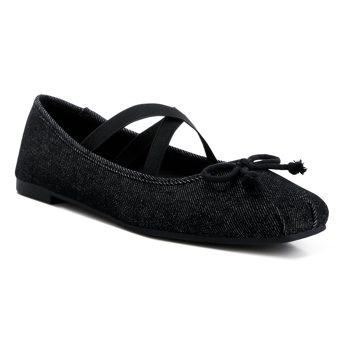 criss cross strap ballet flats#color_black