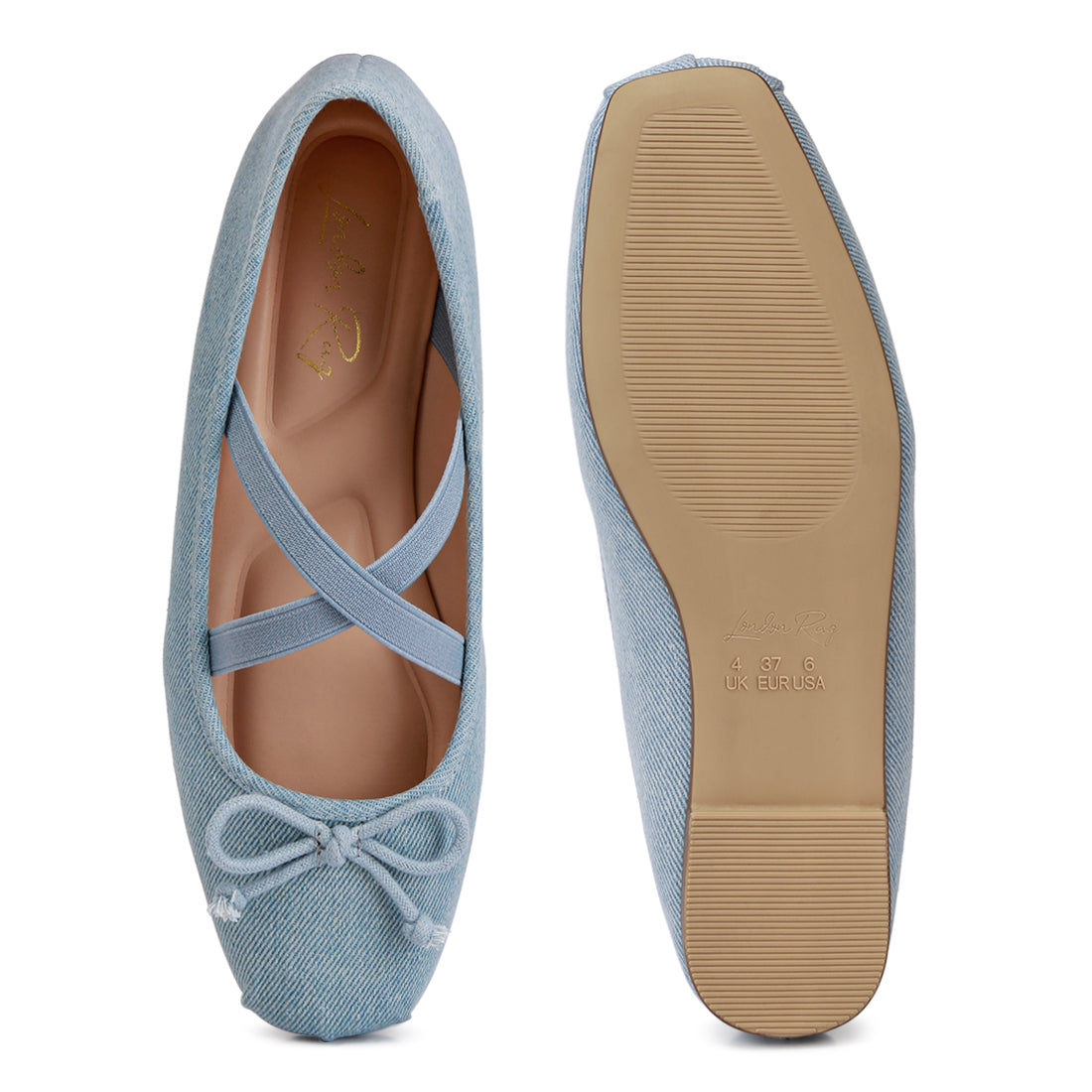 criss cross strap ballet flats#color_blue
