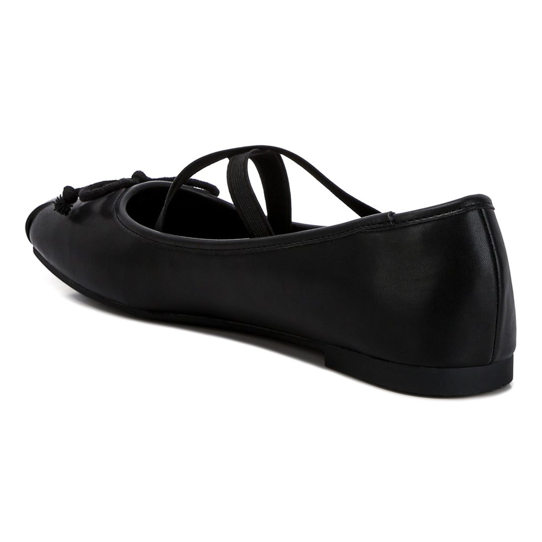 recycled faux leather ballet flats#color_black