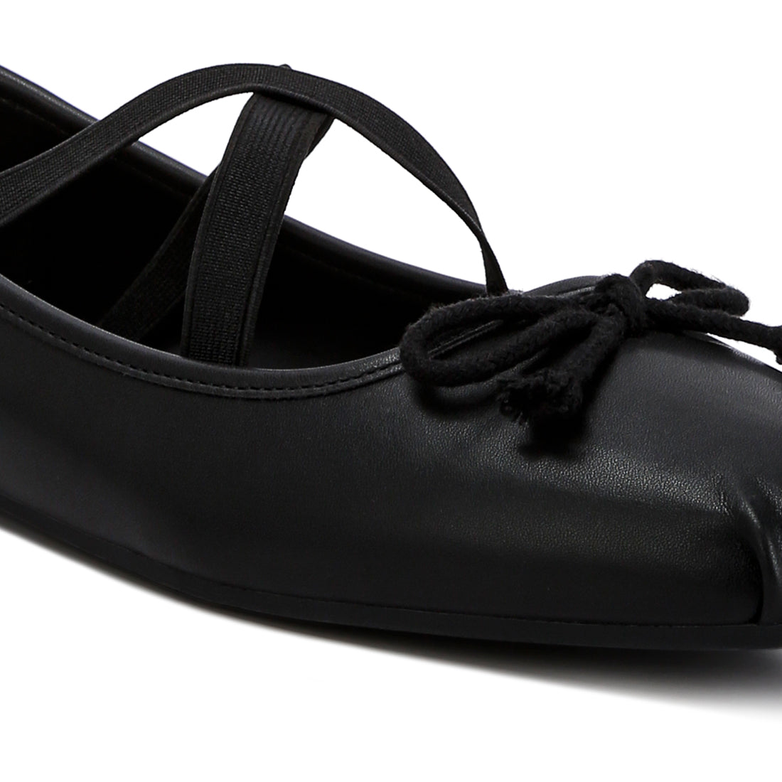 recycled faux leather ballet flats#color_black