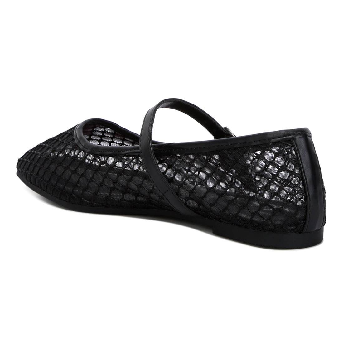 mesh mary jane flats#color_black