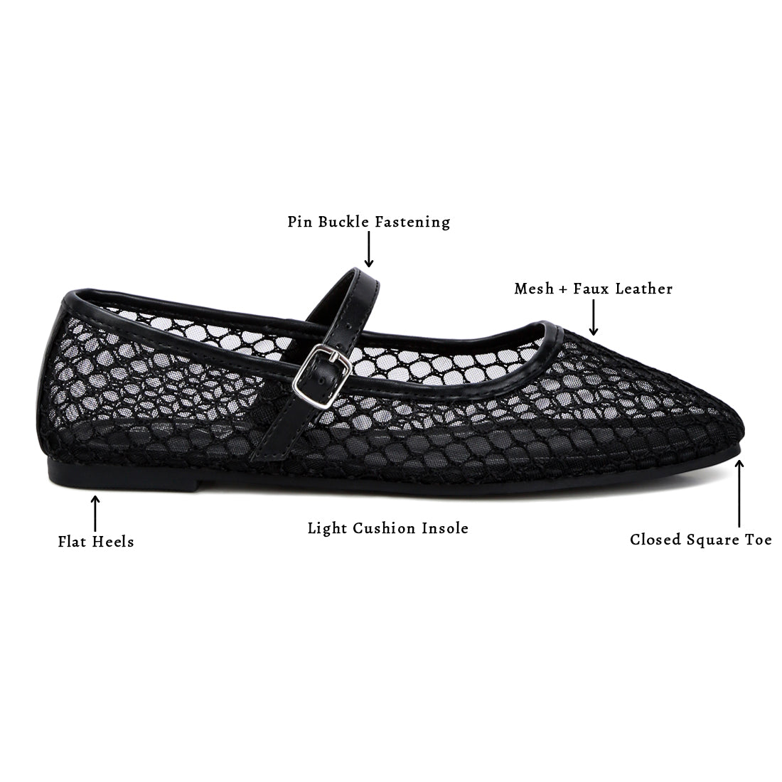 mesh mary jane flats#color_black