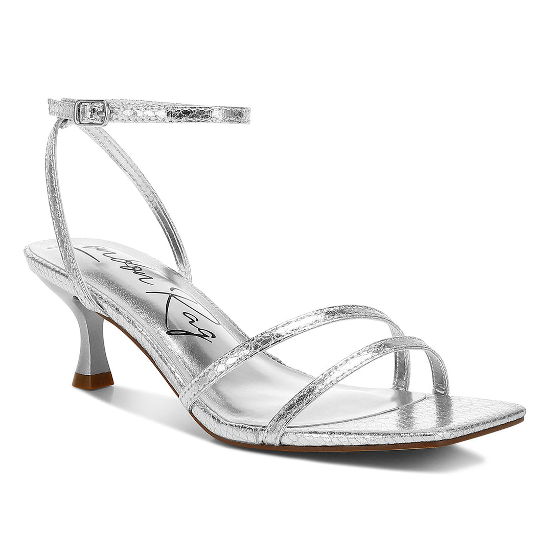 faux leather strappy sandals#color_silver