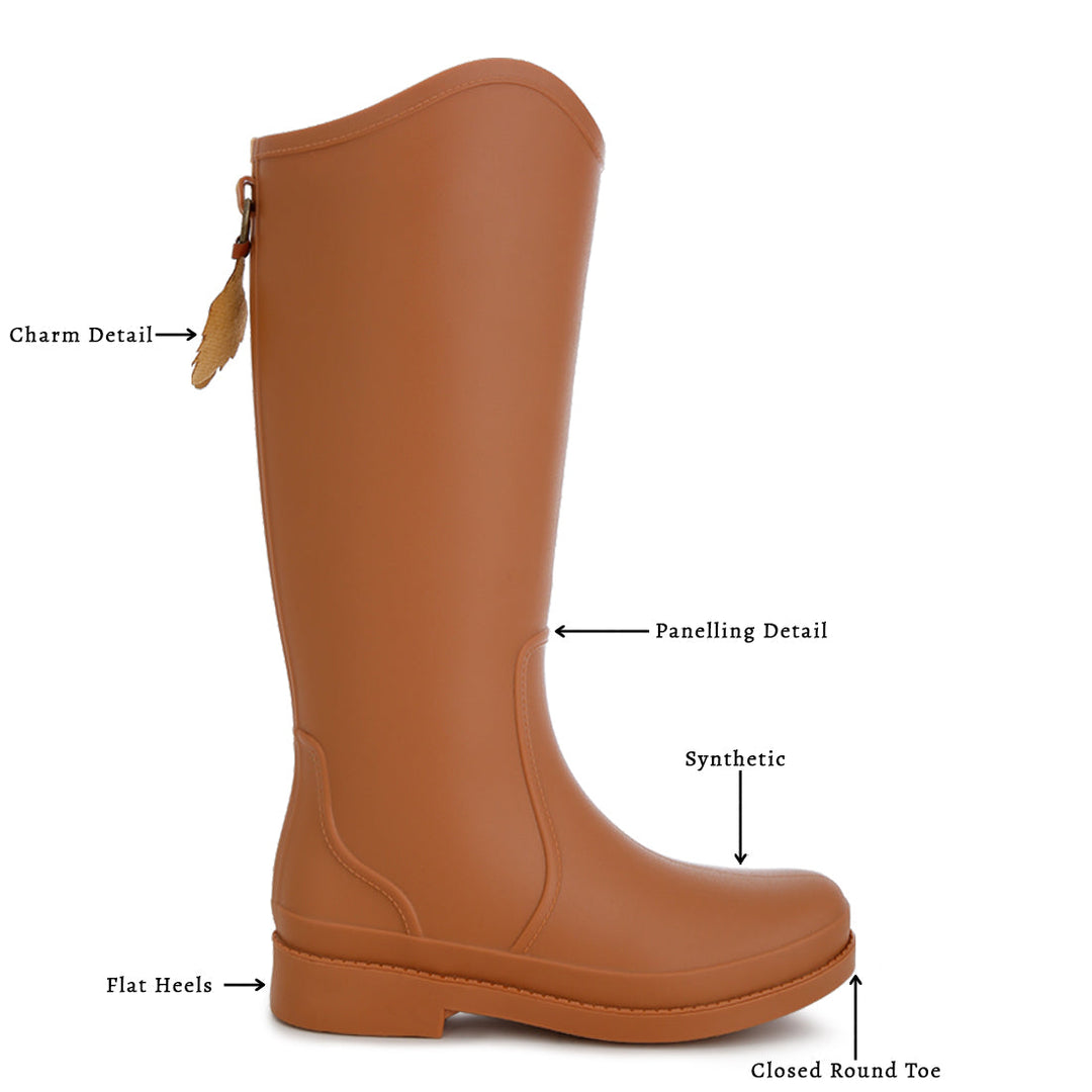 charm detail calf boots#color_brown