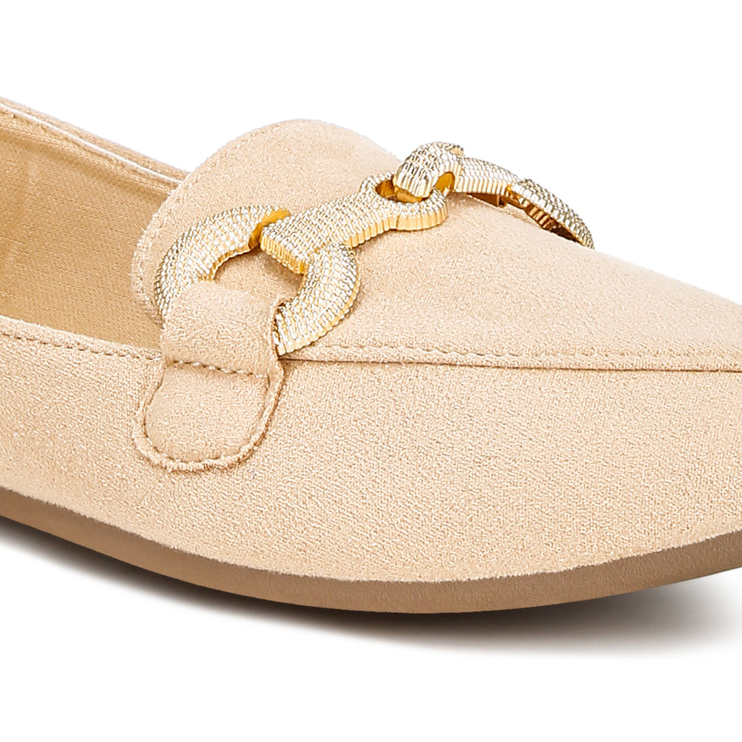 horsebit detail flexible loafers#color_beige