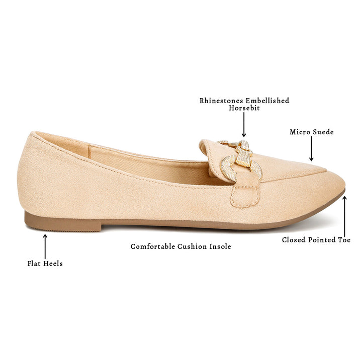 horsebit detail flexible loafers#color_beige