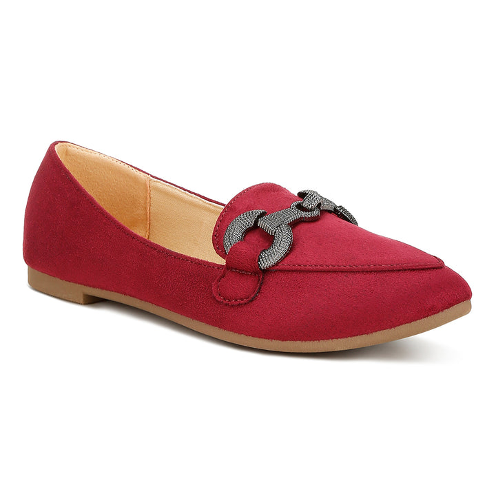 horsebit detail flexible loafers#color_burgundy