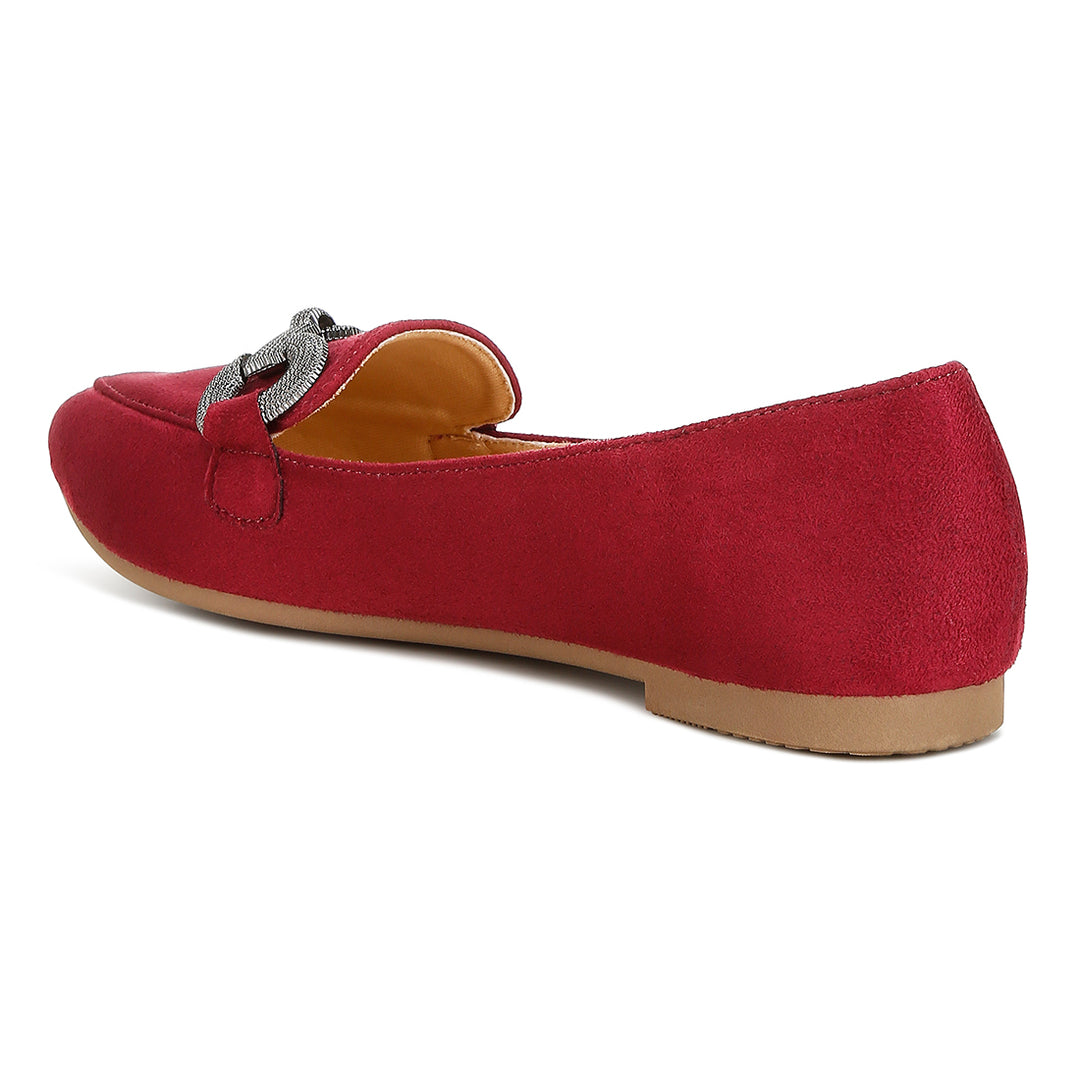 horsebit detail flexible loafers#color_burgundy