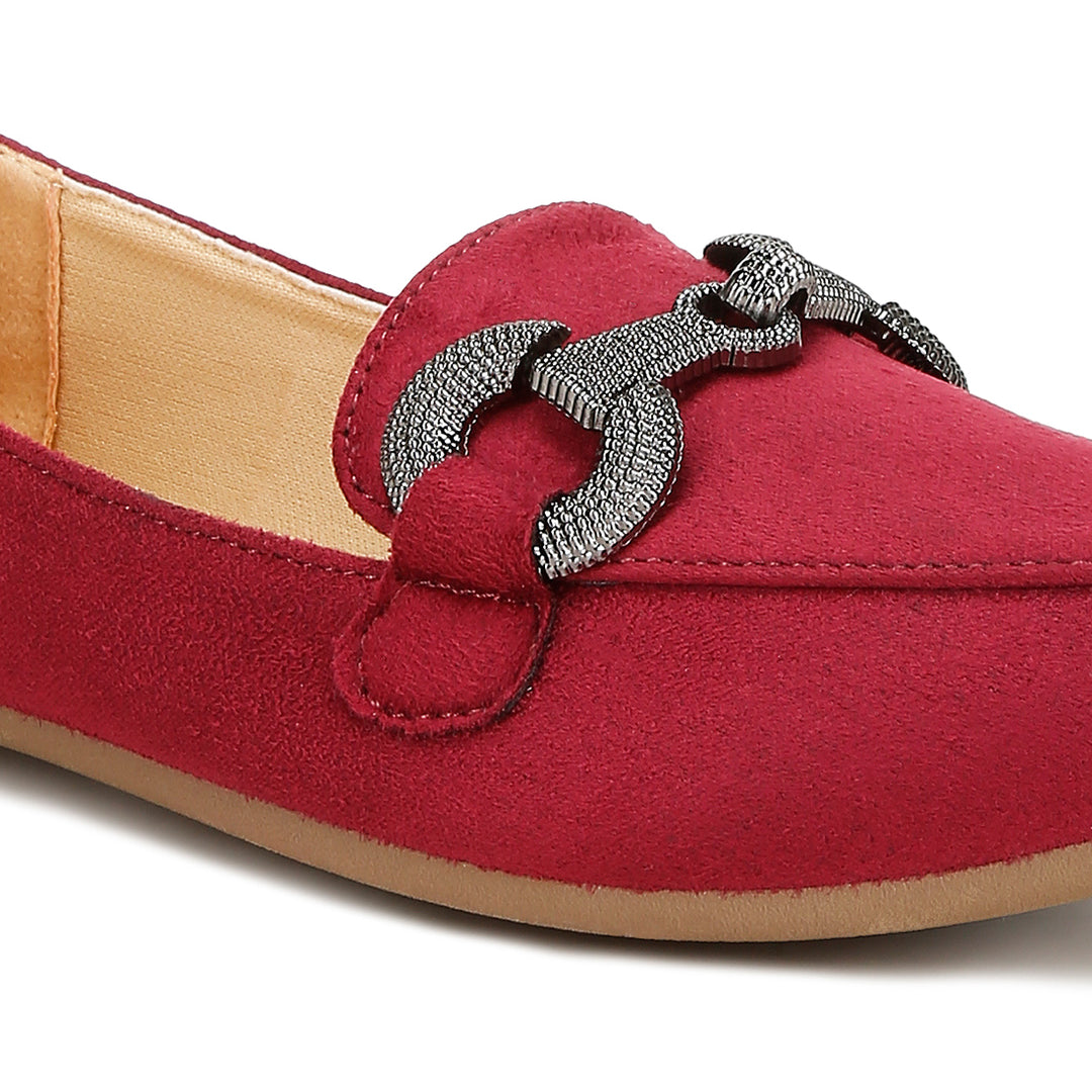 horsebit detail flexible loafers#color_burgundy