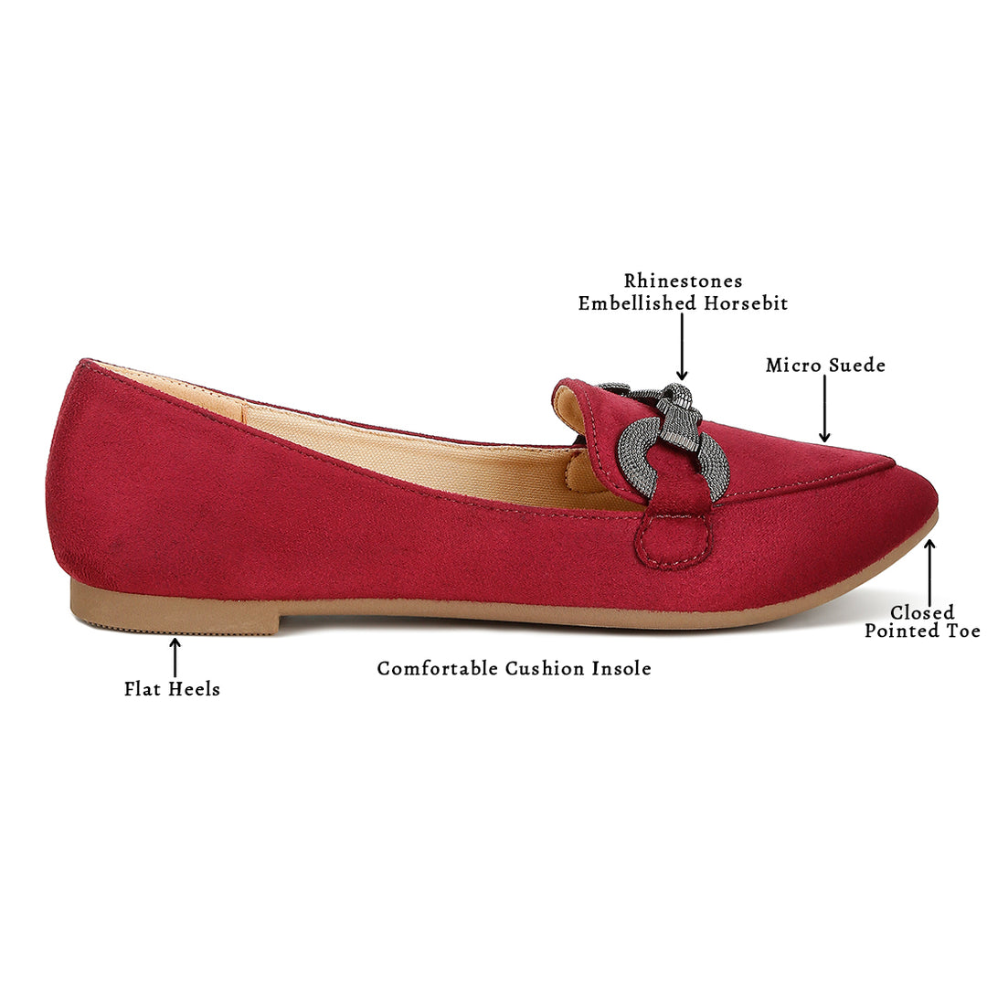 horsebit detail flexible loafers#color_burgundy