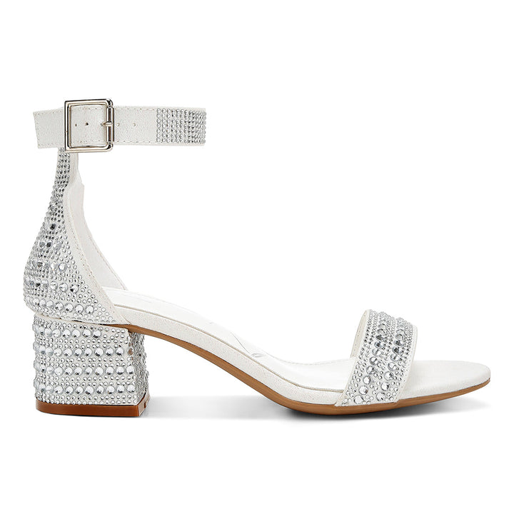 rhinestones embellished block sandals#color_white