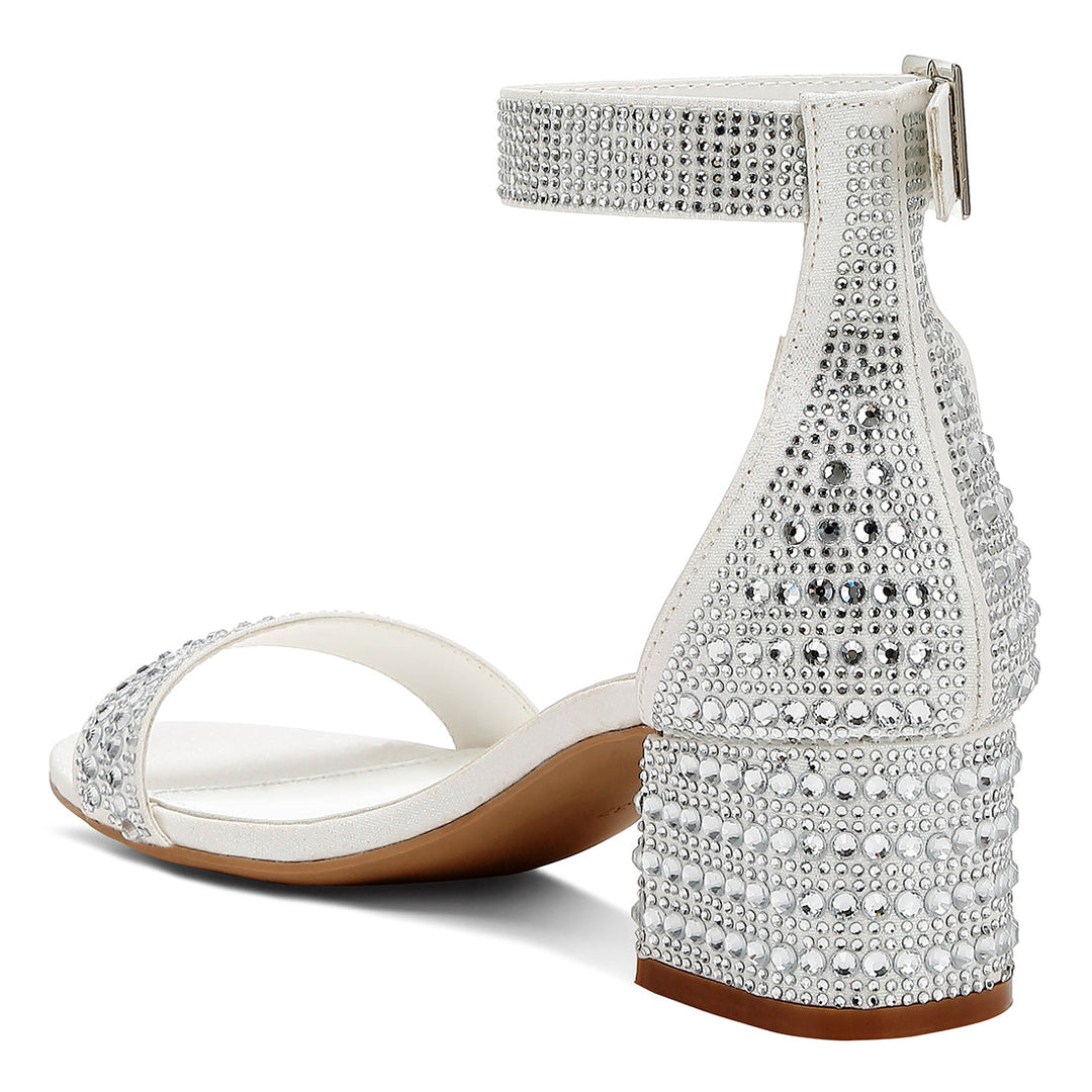 rhinestones embellished block sandals#color_white