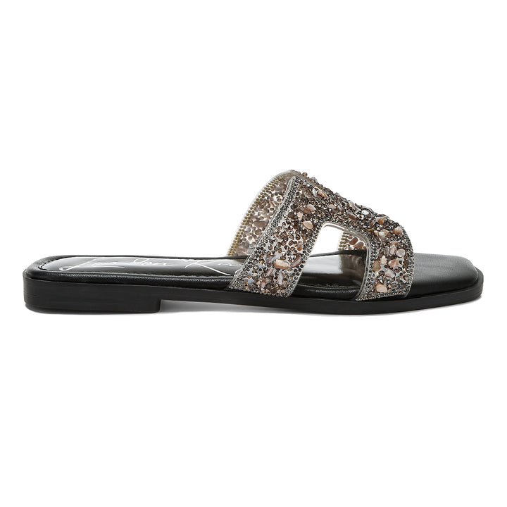 rhinestone detail cut-out flats#color_black