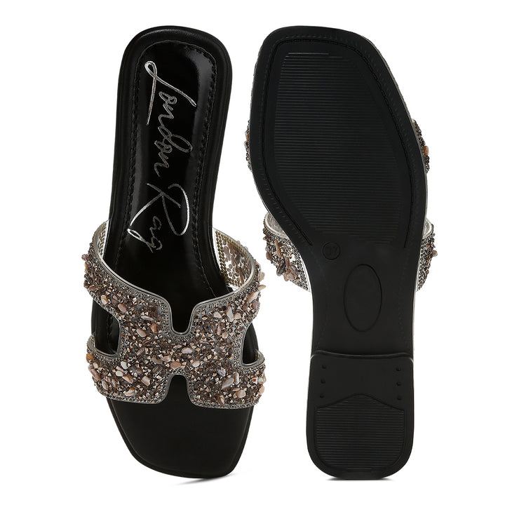 rhinestone detail cut-out flats#color_black