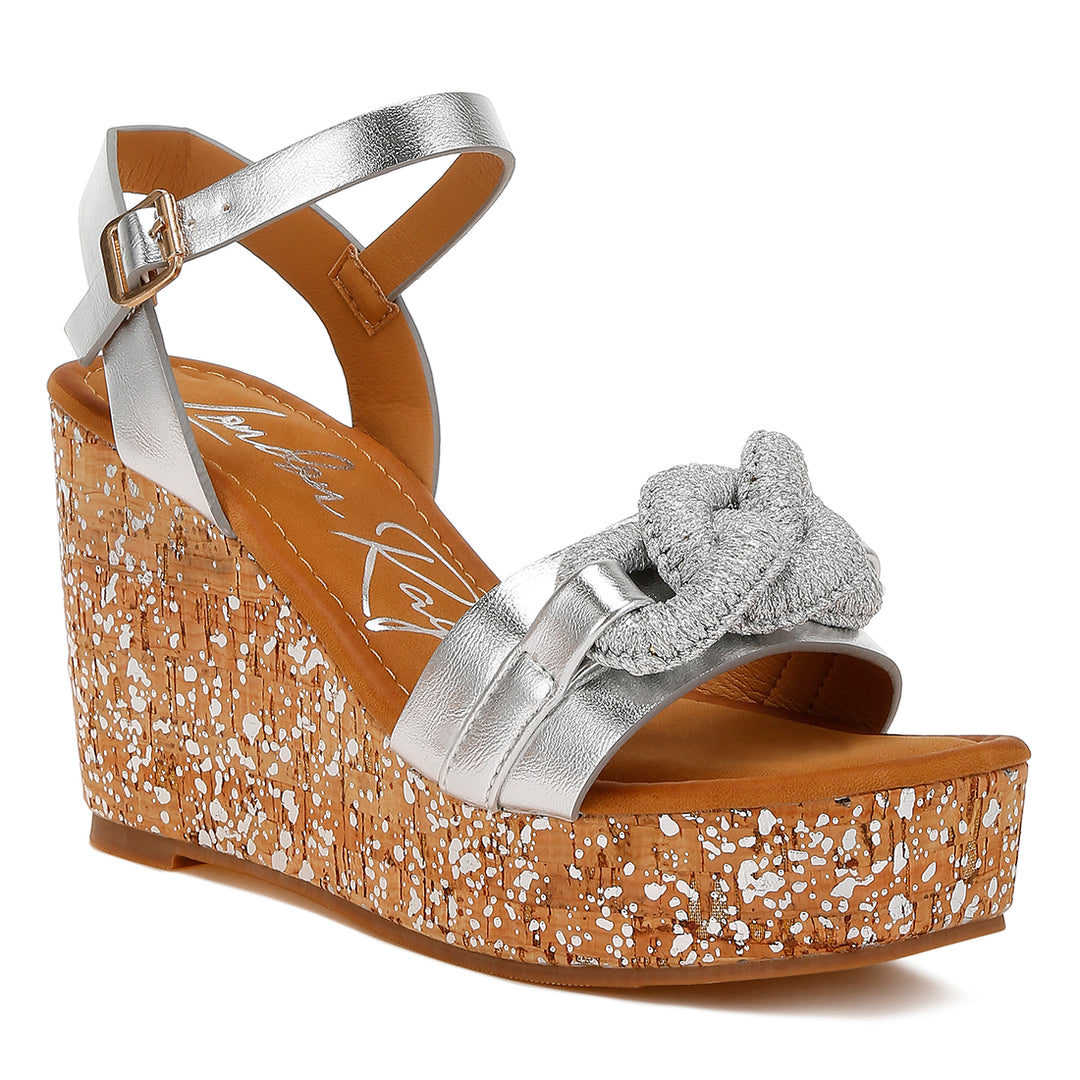 chain link detail wedge sandals#color_silver