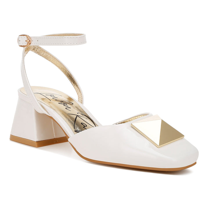 brooch detail ankle strap sandals#color_off-white