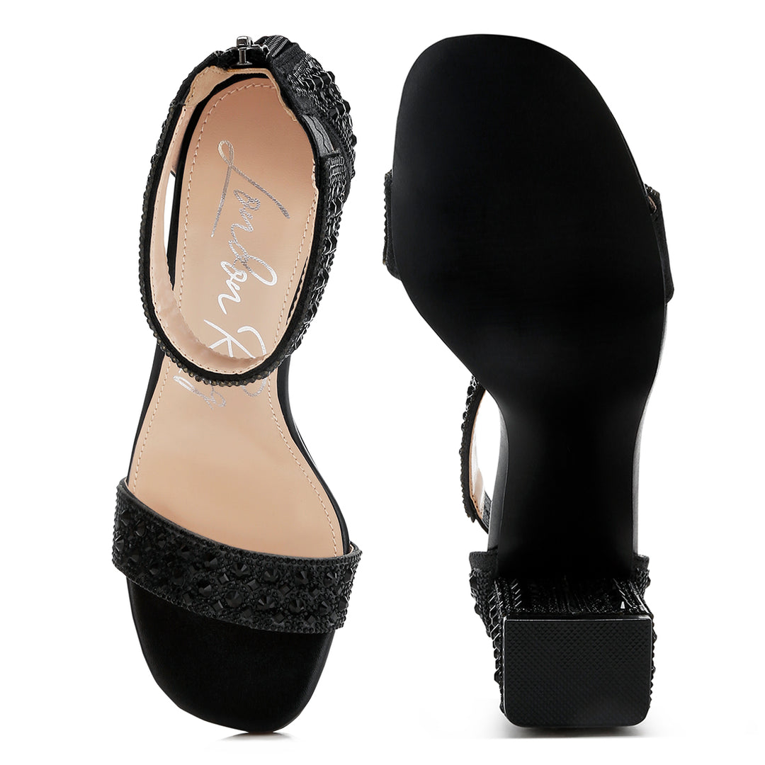 rhinestones and sequins block sandals#color_black