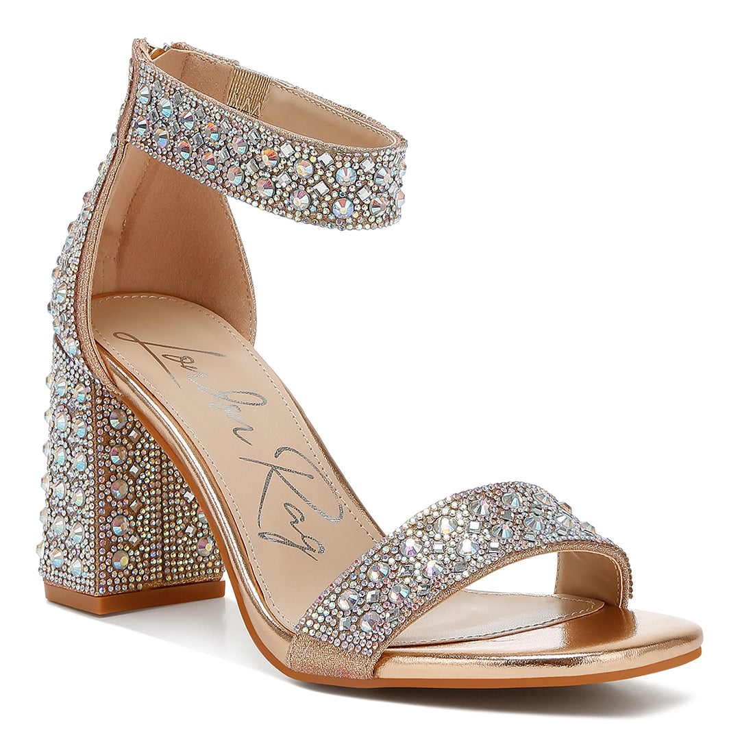 rhinestones and sequins block sandals#color_rose-gold