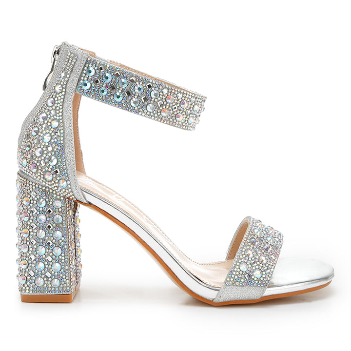 rhinestones and sequins block sandals#color_silver