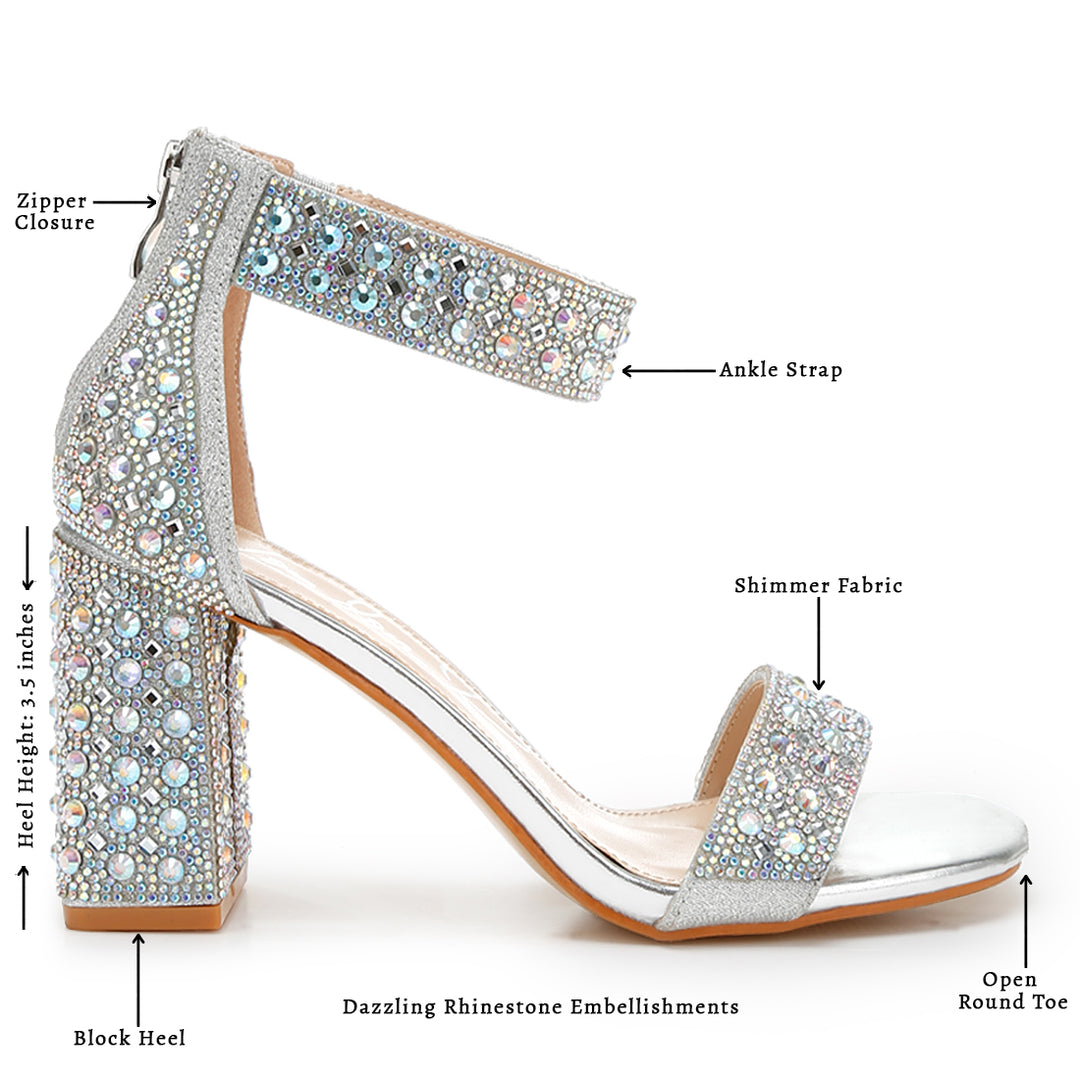 rhinestones and sequins block sandals#color_silver