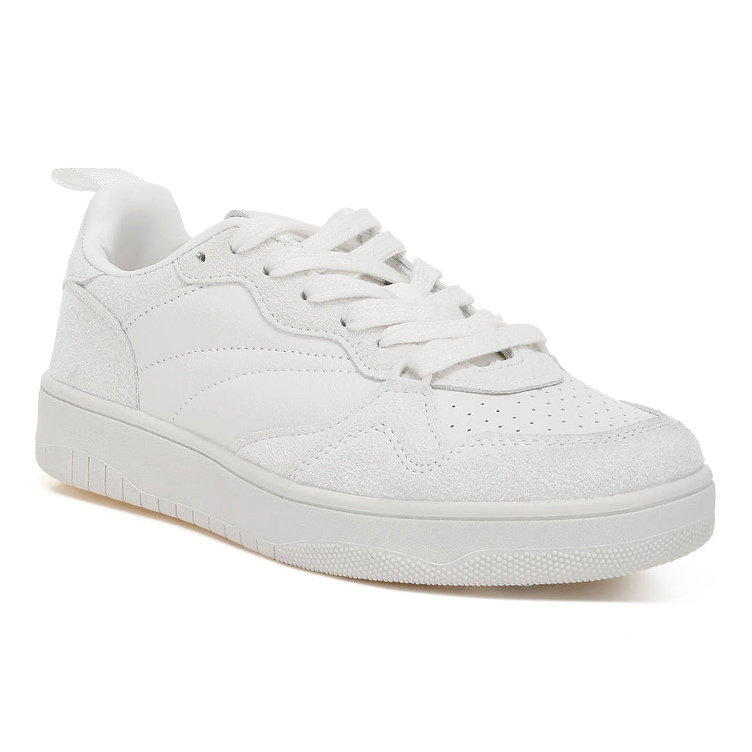 faux leather casual sneakers#color_white