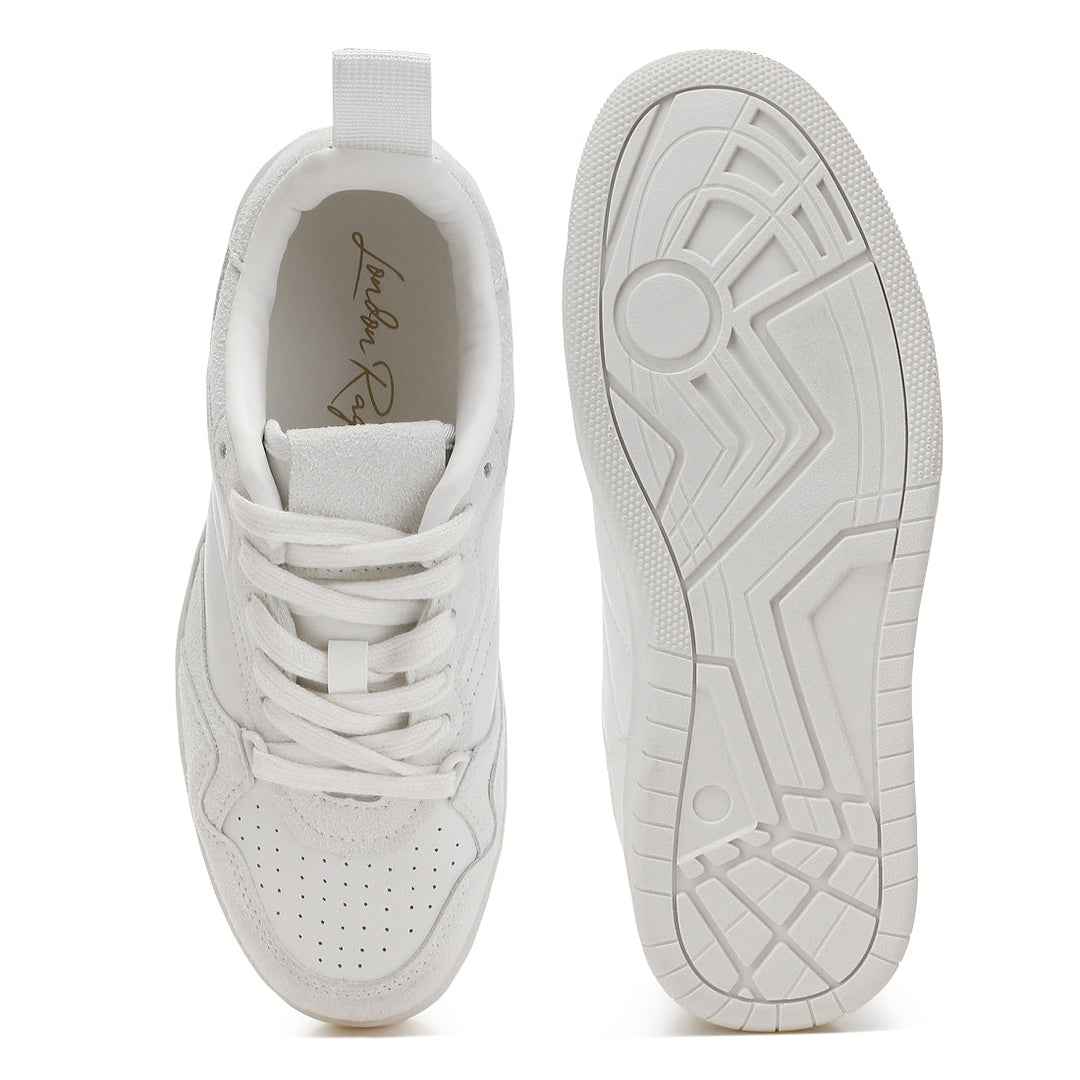 faux leather casual sneakers#color_white