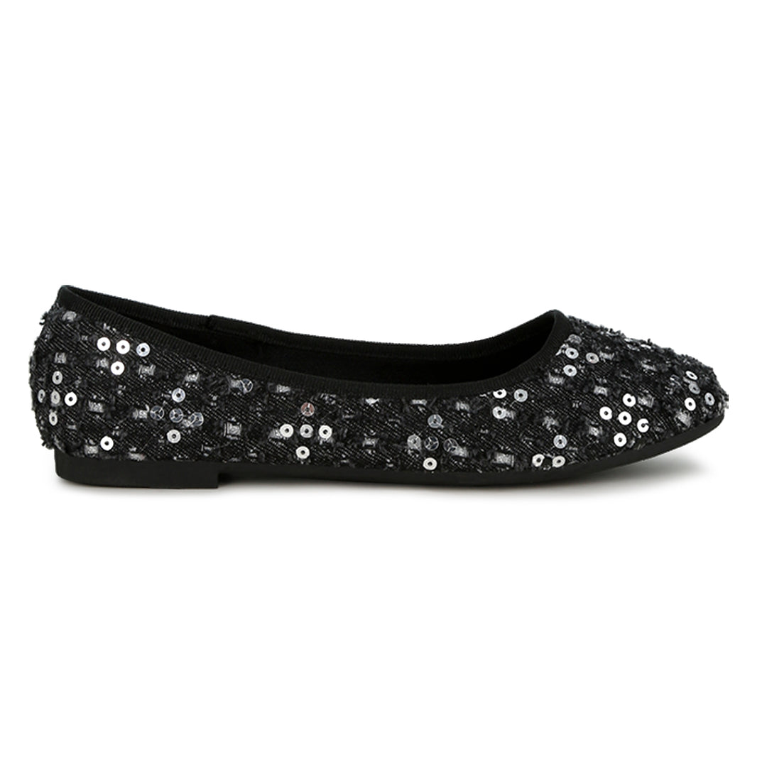 sequin ballet flats#color_black