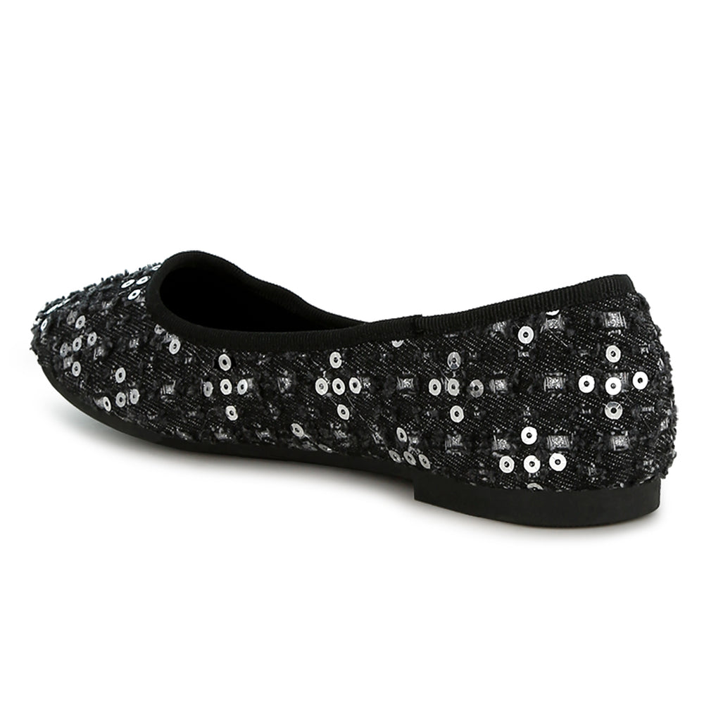 sequin ballet flats#color_black