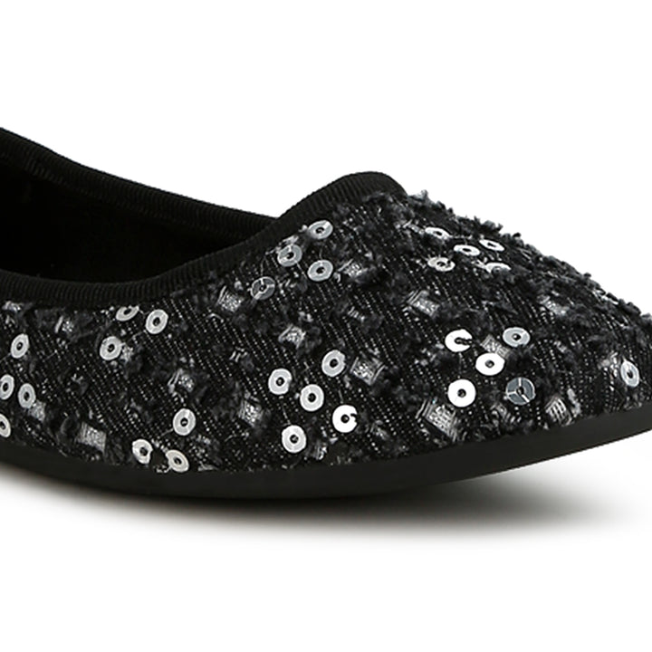 sequin ballet flats#color_black