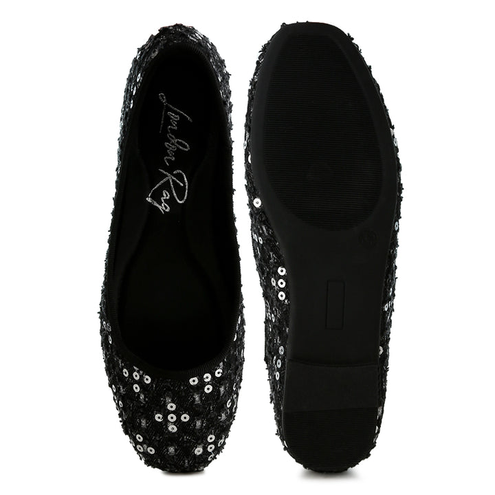 sequin ballet flats#color_black