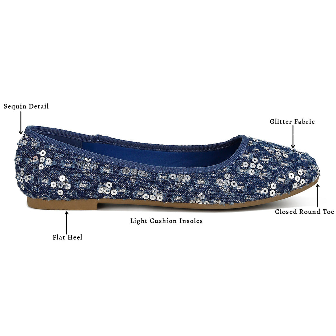 sequin ballet flats#color_blue