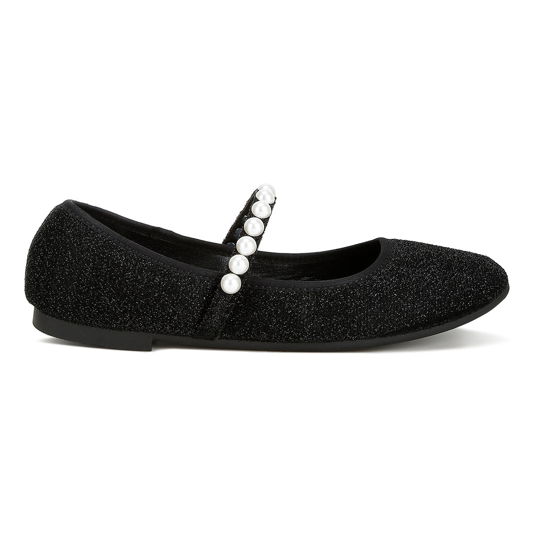 pearl strapped glitter ballerinas#color_black