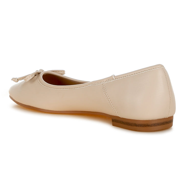 faux leather casual ballerinas#color_beige