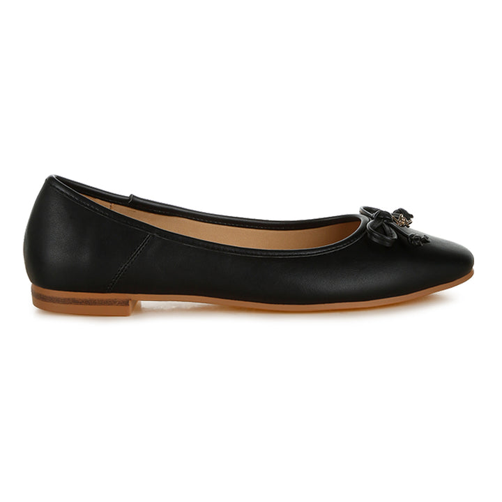 faux leather casual ballerinas#color_black