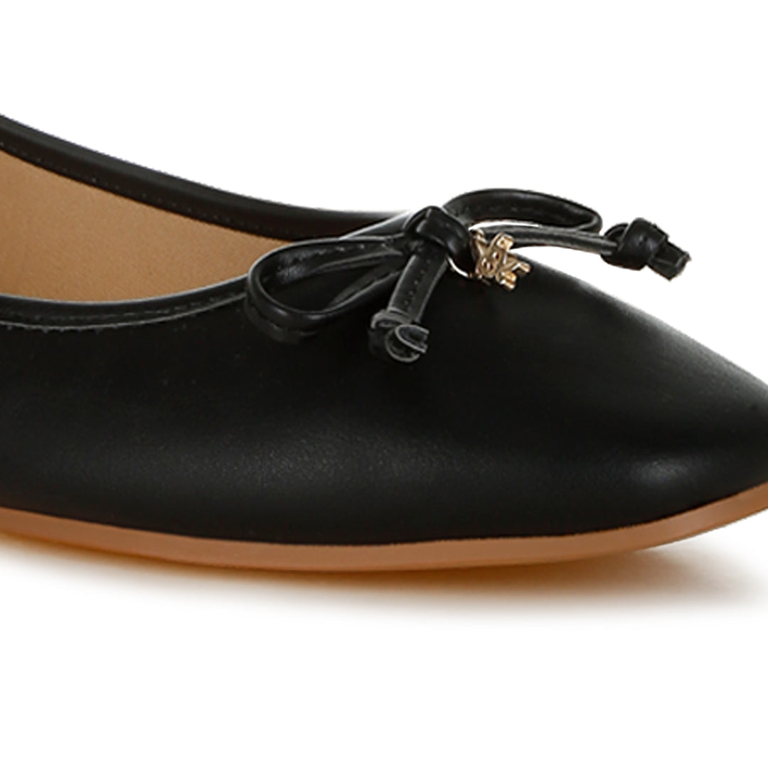 faux leather casual ballerinas#color_black