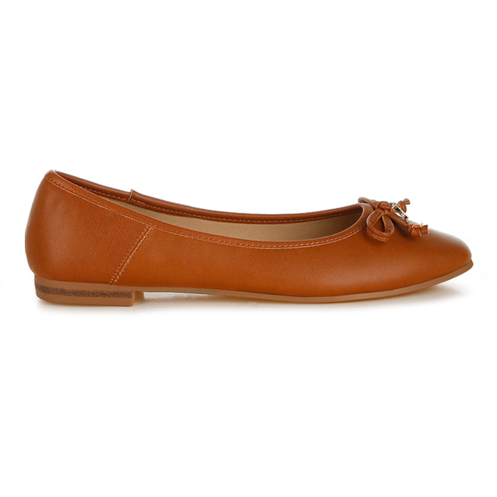 faux leather casual ballerinas#color_tan