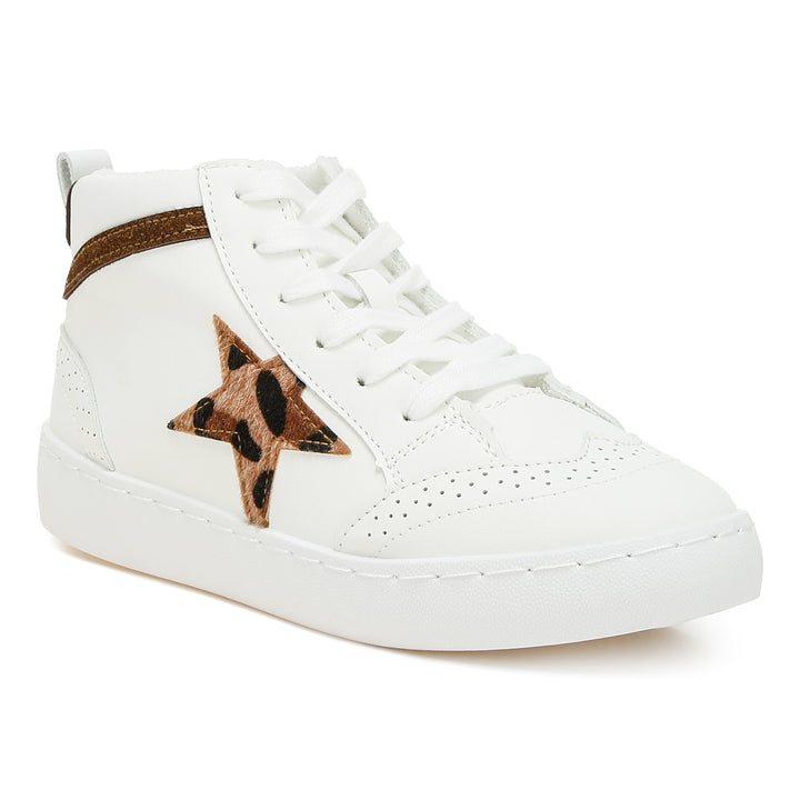 Star High Ankle Sneakers#color_white