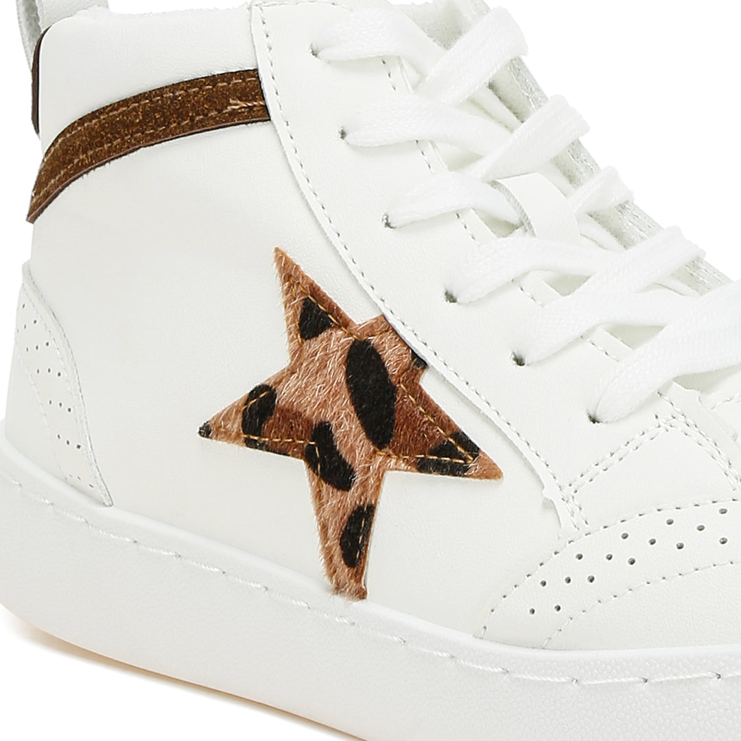 Star High Ankle Sneakers#color_white