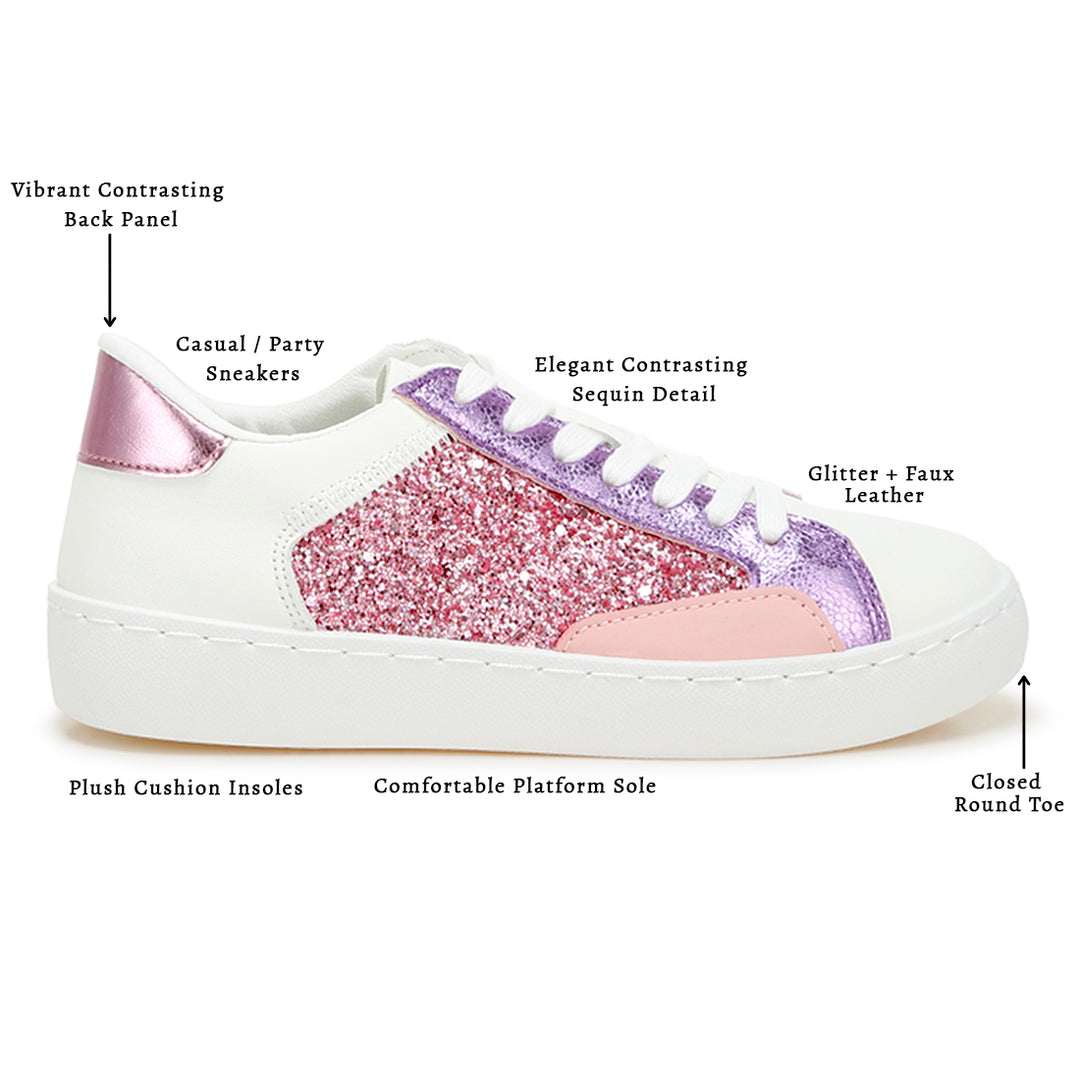 glitter faux leather sneakers#color_pink