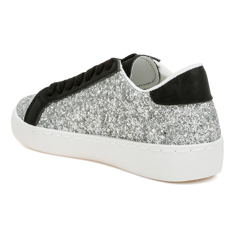 glitter star chunky sneakers#color_silver