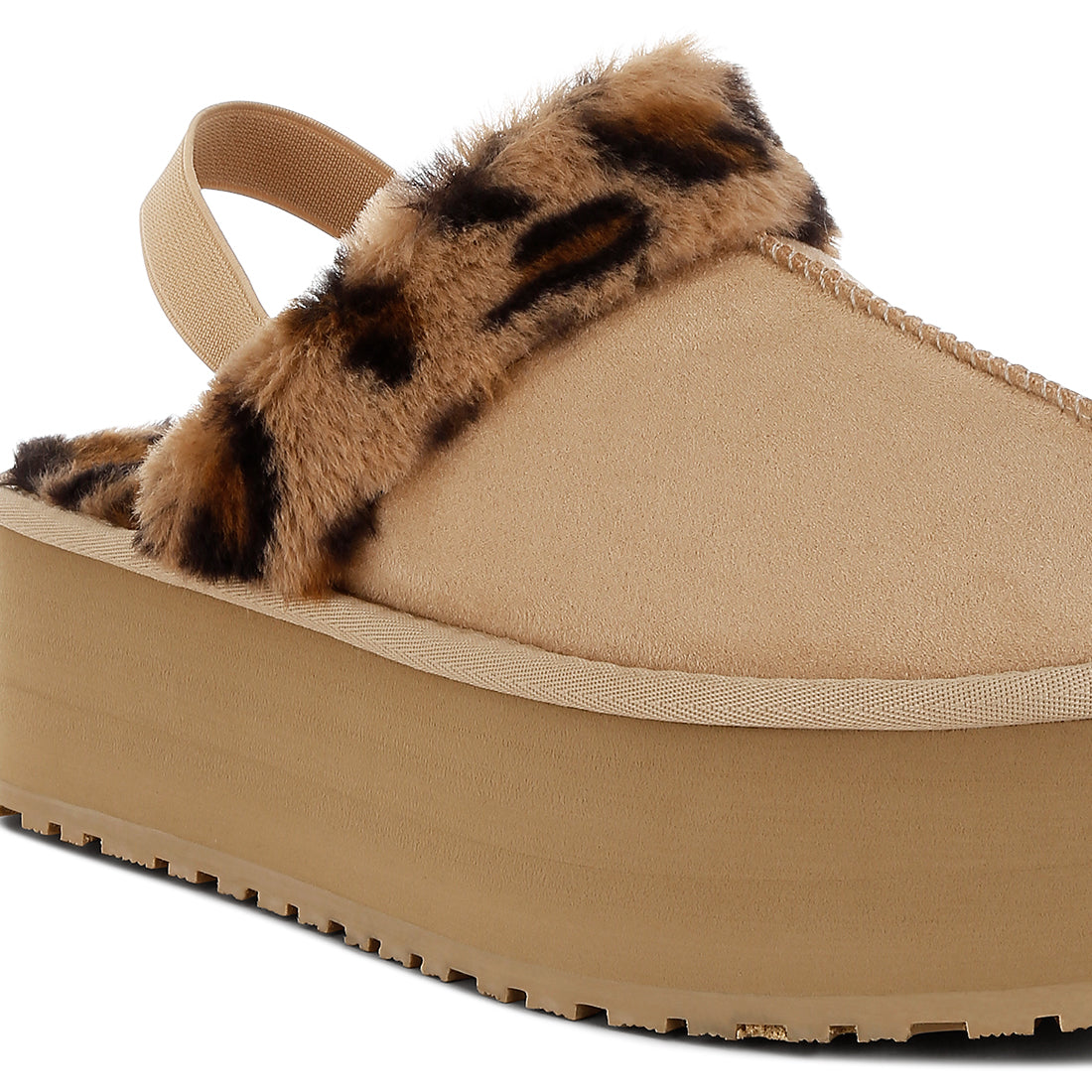 faux fur trim platform classic slingback#color_beige