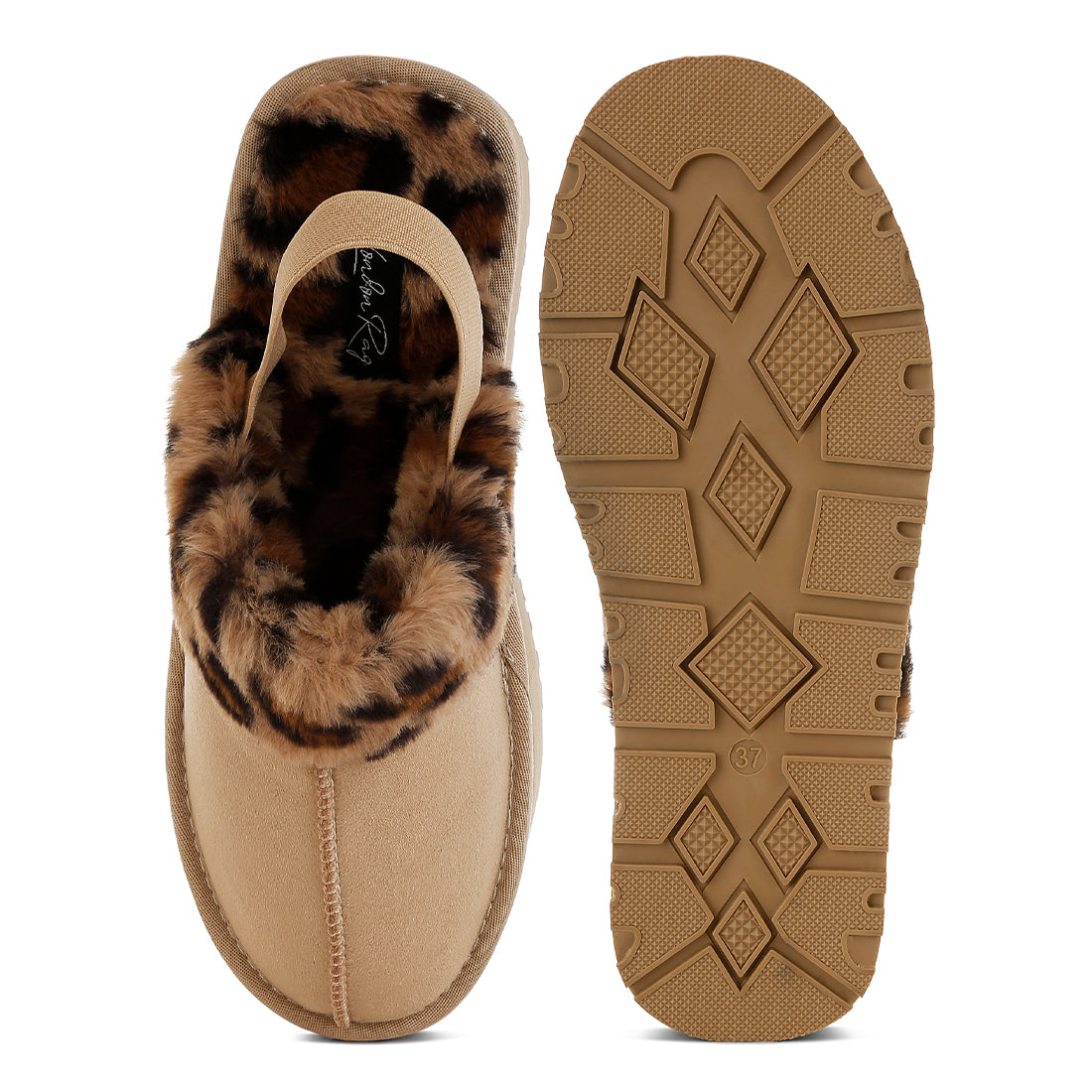 faux fur trim platform classic slingback#color_beige